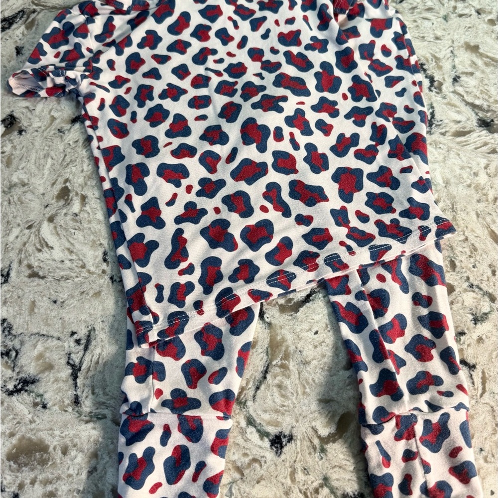 Posh Peanut Bamboo Leopard Print 2-Piece Pajama Set